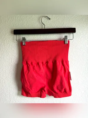 Free People Movement Womens Shorts Athletic Cherry Tomato Orange Size Small thumbnail 2