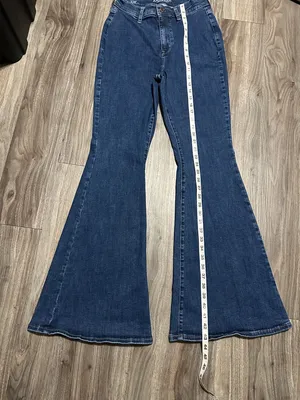 Arizona Jean Company Navy Blue Wide-Leg Flare Jeans thumbnail 7