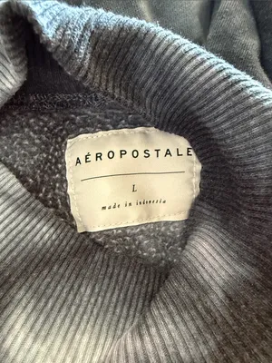 Aeropostale Blue Tie-Dye Cropped Drawcord Mock Neck Sweatshirt thumbnail 3