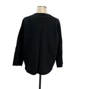 MSGM Black Multicolor‎ Logo Crewneck Sweatshirt Cotton Raw Hem Size Large thumbnail 8