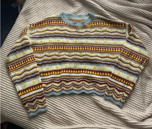 SheIn colorful striped crochet sweater thumbnail 1