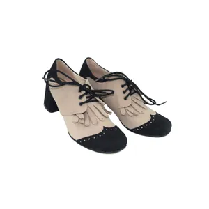 All Black by Anthropologie Womens Oxford Heel Shoes -‎ Lace Up, Tassel Detail thumbnail 3