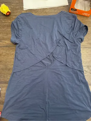 Athleta Women's Scoop Neck Short Sleeve Tee - Blue peek a boo thumbnail 2