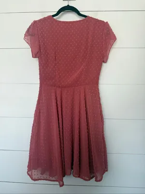 Altar’d State Women’s Medium Coral Faux Wrap Mini Dress thumbnail 4