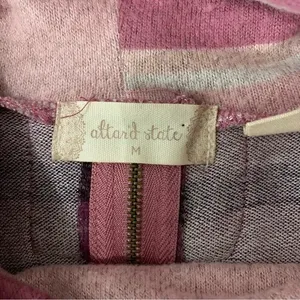 Altar'd State Pink Striped Cowl Neck Long Sleeve‎ Sweater Medium Boho Cozy Soft thumbnail 5