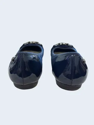 Anne Klein AK Sport Navy Ballet Flats Chain Accent Women’s Size 10M thumbnail 7