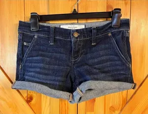 Abercrombie & Fitch Women Denim Shorts Perfect Stretch Cuffed Blue Jean 2/26 (31 thumbnail 1