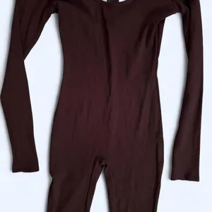 Vintage LA Luxe Brown off the shoulder jumpsuit Size Medium thumbnail 3