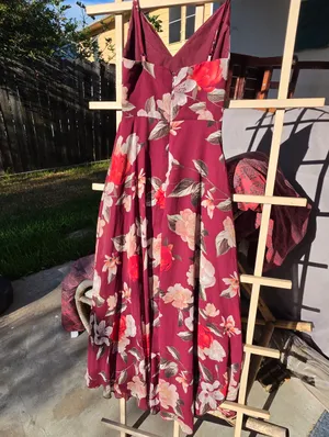 Lulus Into Bloom Burgundy Floral Print Maxi Dress size X Small thumbnail 10