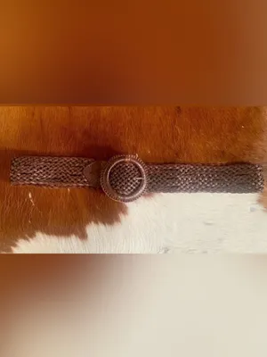AMERICAN EAGLE Brown Leather Braided Belt thumbnail 3