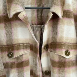 BP Long shacket Pink Brown Large plaid outdoor grandpacore granola camping thumbnail 4