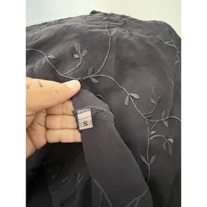 Vtg Dark Romantic Floral Top S Asymmetrical Embroidered Purple Romantic Feminine thumbnail 4