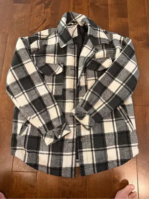 Garage Women’s Black & White Plaid Shacket -Size Medium thumbnail 1