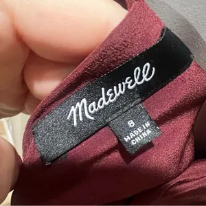 Madewell burgundy spaghetti strap dress thumbnail 8