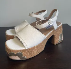 Steve Madden Daysee Frayed Denim Platform thumbnail 2