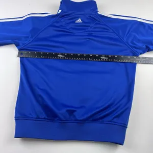 KU Kansas Jayhawks Vintage Adidas Track Jacket 3 Stripe Full Zip Bomber Blue Med thumbnail 16