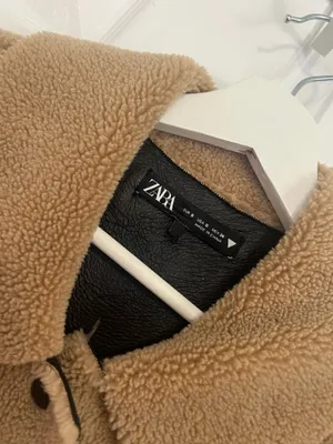 Zara Teddy Shacket Oversized Sherpa Fleece Jacket Neutral Minimalist Quiet Luxury Coat S thumbnail 9