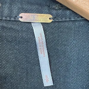 Free People jacket women's small denim rib knit distressed button front gray thumbnail 6