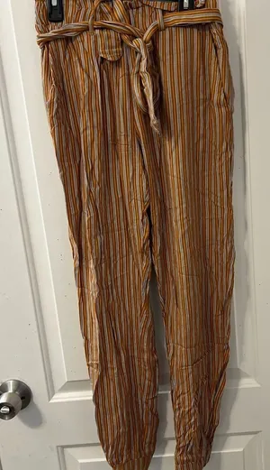 Stripped Pants Orange Size 0 thumbnail 1