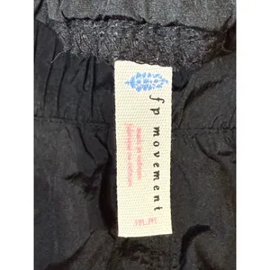 Free People Movement The Way Home Jogger Womens M Black High Rise Smocked Waist thumbnail 8