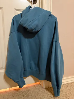 Nike Cropped Teal Hoodie Pullover Long Sleeve thumbnail 3