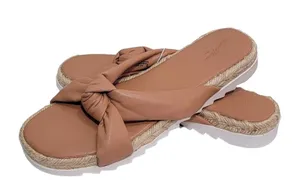 Universal Threads Warm Tan Dena Knotted Slip On Faux Leather Sandals Size 9 NWT thumbnail 11