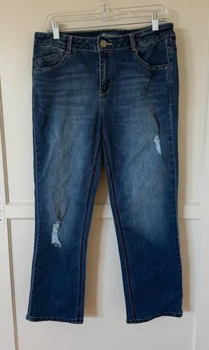 Democracy Dark Blue Straight Leg Jeans thumbnail 1