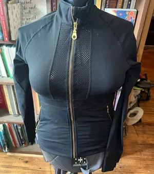 Zyia Active black fitted perforated M Athleisure workout jacket thumbnail 1