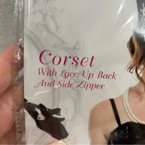 Music Legs Corset W/ Lace Up Back & Side Zipper Womens S Halloween Costume 70574 thumbnail 2