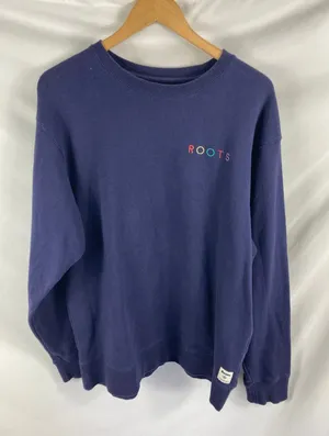 Roots Womans Purple Rainbow Logo Sweatshirt Size Large thumbnail 1