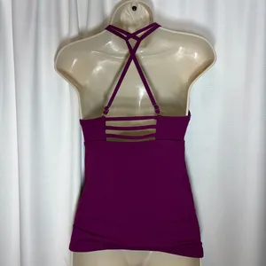 Athleta Tankini Swim Top Plum Purple Swim Adjustable Strappy S Athletic Beach thumbnail 6