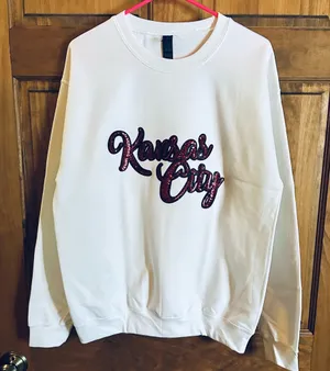National Football League Kansas City Chiefs sweatshirt! Sequin Kansas City size large! thumbnail 1