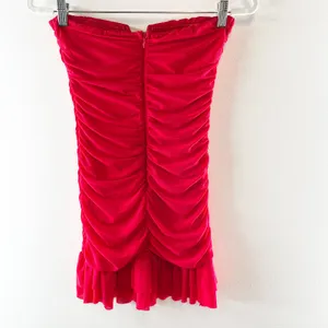 Hello Molly Blossoming Romance Strapless Ruched Cutout Mini Dress Red 6 thumbnail 4