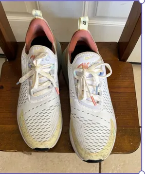 Nike Size 8 Air Max 270 White Sanddrift lace up sneakers. Designed for Running thumbnail 1