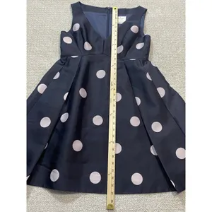 $448 KATE SPADE SPOTLIGHT V NECK BLACK & PINK POLKA DOT DRESS SIZE 8 A-Line thumbnail 11