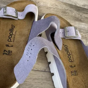 Papillio by Birkenstock Arizona Chunky Platform Sandal Lavender Suede Sz 37 thumbnail 10