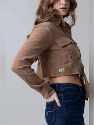 Kimes Ranch TORREAN TIE UP Cropped Button top Size Small thumbnail 2