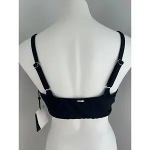 Womens DKNY Twist-Front Bikini Top Black XXL 50+ UPF/SPF Sun Protection thumbnail 4