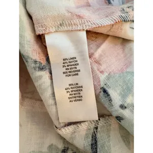 Tahari Floral Midi Dress Womens 12 Pink New Sleeveless Linen Blend Collared‎ thumbnail 5