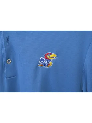 Adidas Climachill Golf Polo Mens Medium Blue Kansas Jayhawks Embroidered Logo thumbnail 4