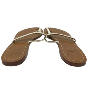 Tory Burch 'T' Logo Leather Thong Sandal - White - 9 thumbnail 8