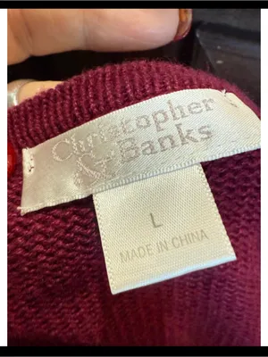 Christopher & Banks Maroon V-Neck Button Cardigan with Autumn Leaf Embroidery thumbnail 6