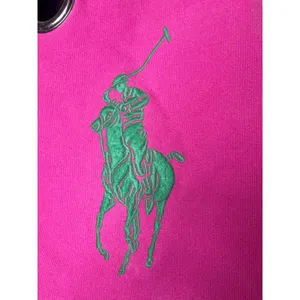 1980s–90s Ralph Lauren Polo Canvas Tote Bag Pink Blue Big Pony Cotton Carryall thumbnail 3