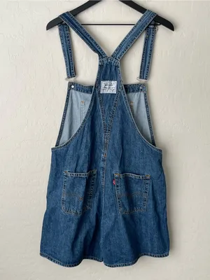 Levi’s premium vintage inspired overalls shorts medium wash medium thumbnail 4