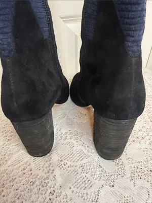 Farylrobin Frances suede corduroy geometric chunky heel Knee High boots sz 8.5 thumbnail 6