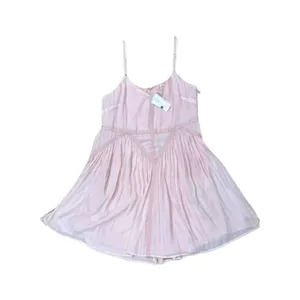 Forever 21 Women’s Sz M Light Pink Cami Dress Whimsical Chiffon Embroidered Mini thumbnail 11