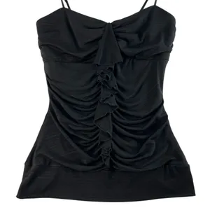 Vintage Y2K Takara L Large Babydoll Top Ruched Ruffle Tank Whimsygoth Goth Fairy thumbnail 2