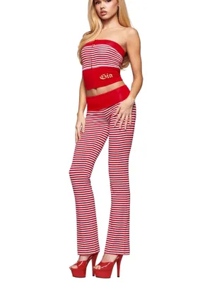 I AM GIA Blare Zip Up Boob Tube Top Red Medium NWT IN PACKAGE thumbnail 3