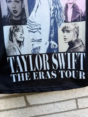 Taylor Swift Black Multicolor Photo Grid V-Neck Tee thumbnail 2