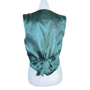 Vintage Scully Western‎ Embroidered Leather Vest Green Suede Boho Cowgirl Small thumbnail 4